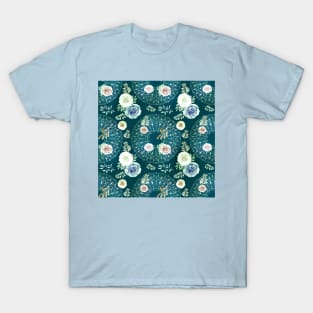 Spring Mandalas and Roses Teal T-Shirt